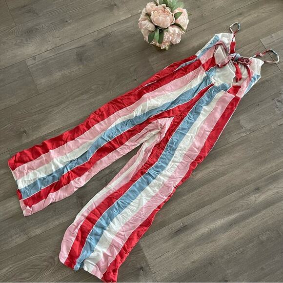 Vici DO+BE Aldrin Colorful Striped Tie Back Jumpsuit - Picture 5 of 10